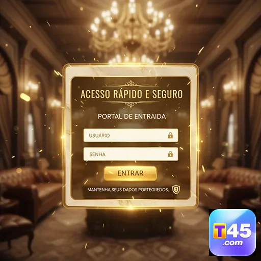 Tela de login do t45 com acesso rápido e seguro.