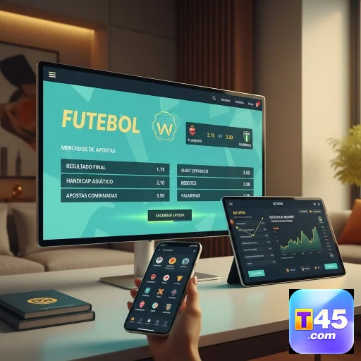 Usuário acessando o t45 para apostas em futebol.