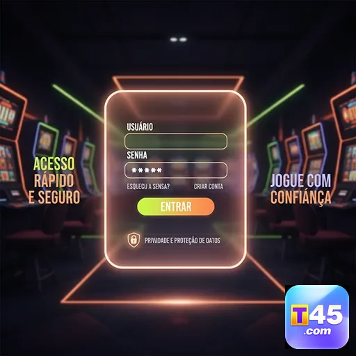 Tela de login do t45 para acesso rápido e seguro.