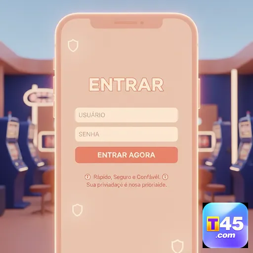 Tela de login da t45 para acesso seguro aos serviços VIP.