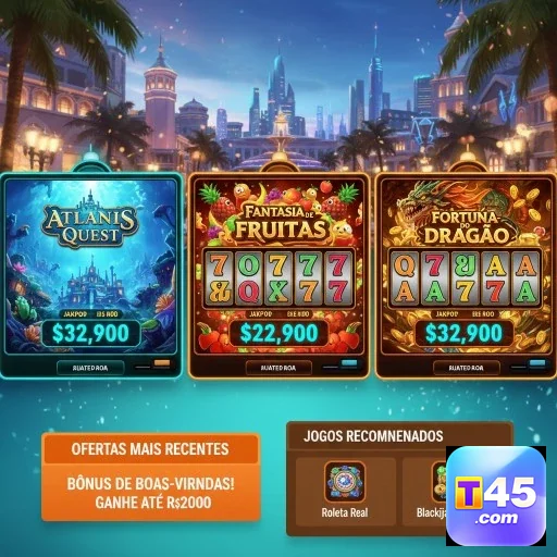 slots da t45 com jackpots de até R$32.900.
