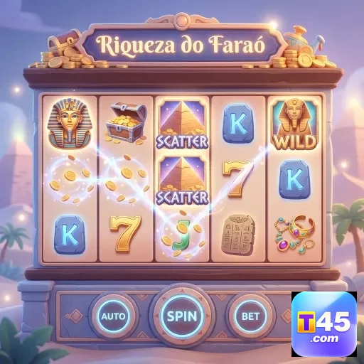 Máquina de slot 'Riqueza do Faraó' da t45.
