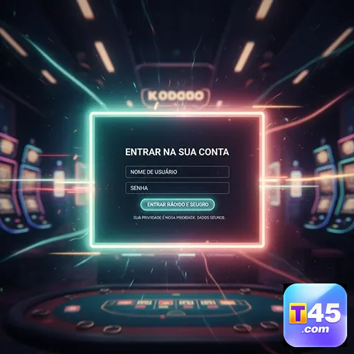Tela de login da t45 com layout envolvente e moderno.