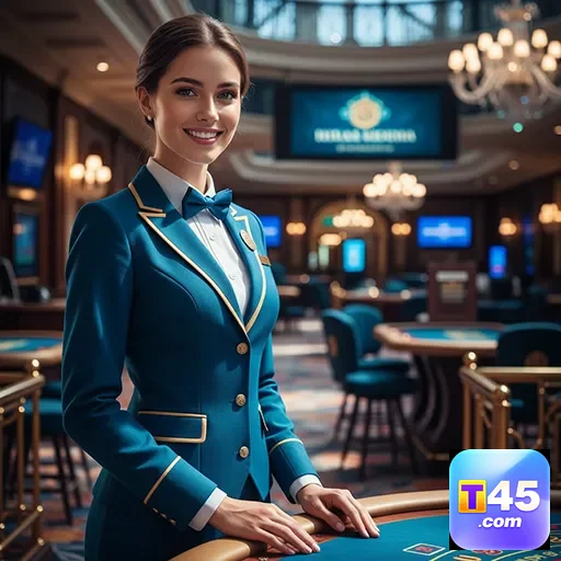 Atendimento VIP personalizado no t45 com assistente de cassino.