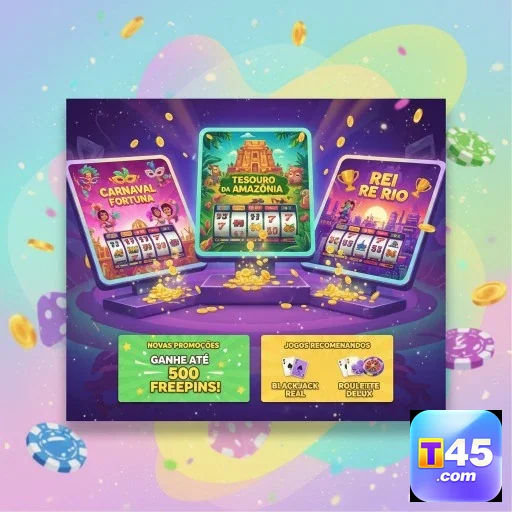 t45 oferece jogos que incluem slots como 'Tesouro da Amazônia'.